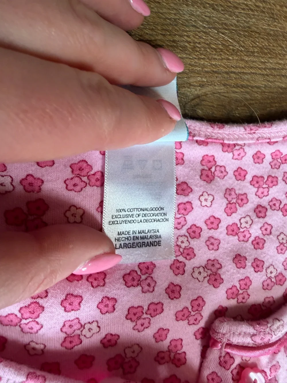 Vintage Disney Store Tigger Pink Floral Henley Kidcore Pajama Nightshirt Dress - Picture 6 of 11